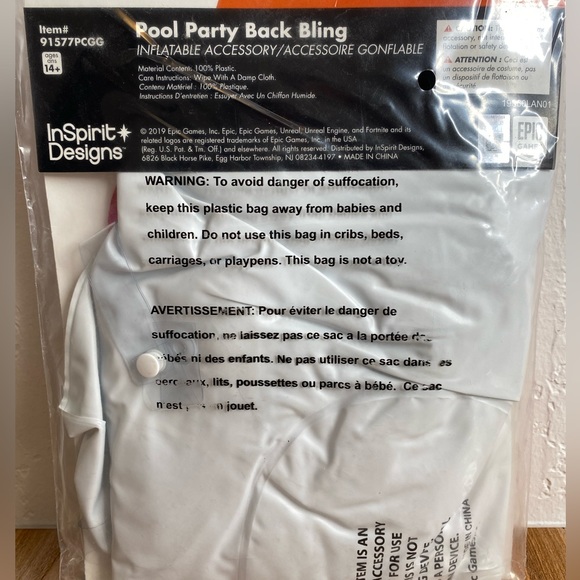 🆕Fortnite Pool Party Back Bling Inflatable Unicorn w/Straps Accessory InSpirit - Picture 6 of 7